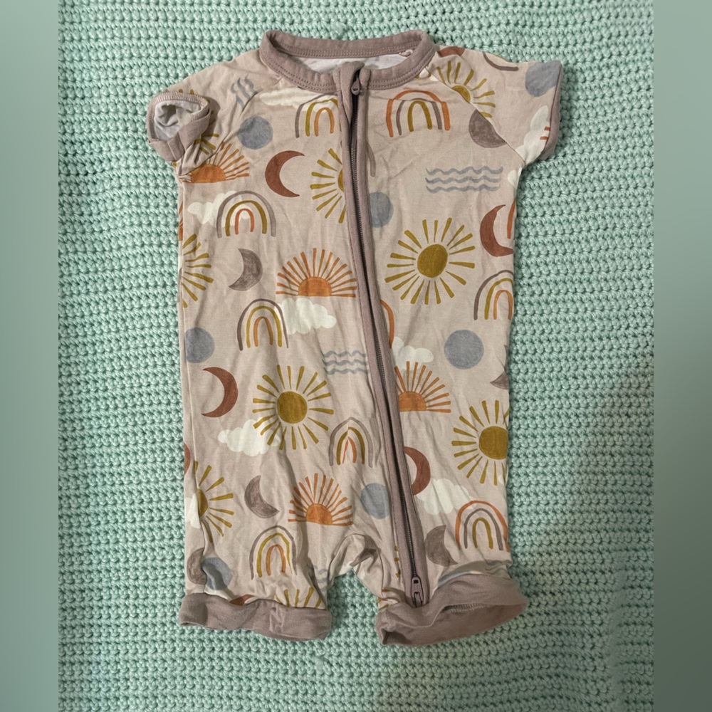 Little Sleepies Sun and Moon Baby Onesie Size 3-6 months